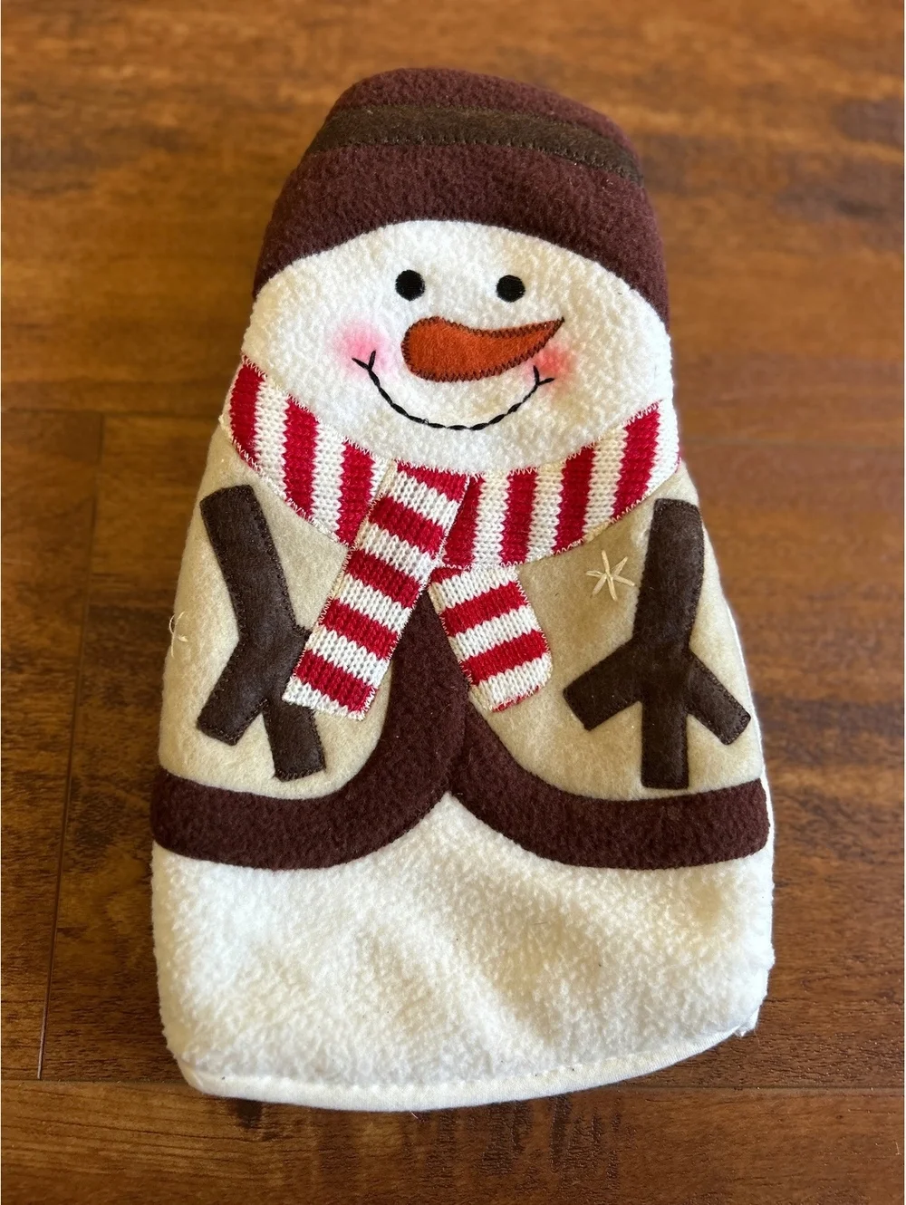 Festive Snowman Oven Mitt with Quilted Backing